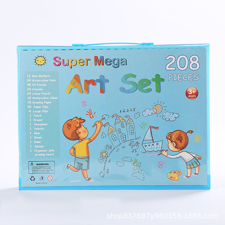 Kit Artistique 208 Pièces pour Enfants – Mallette Complète de Dessin & Coloriage