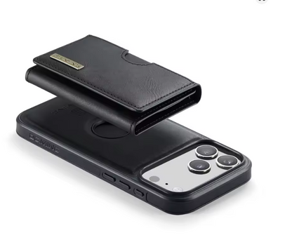 Ultra Premium Pochette+Portefeuille en Cuir 2-en-1 Pour iPhone et Samsung