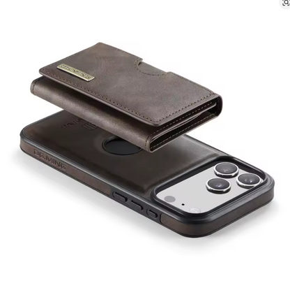 Ultra Premium Pochette+Portefeuille en Cuir 2-en-1 Pour iPhone et Samsung