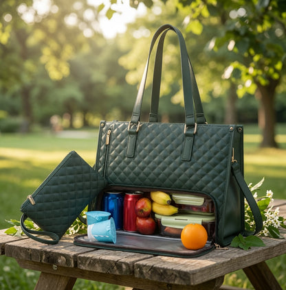 La Parisienne™ | Sac Isotherme 3-en-1 pour Femme – Ordinateur, Repas & Sac à Main