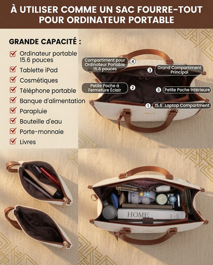 La Parisienne™ | Sac Isotherme 3-en-1 pour Femme – Ordinateur, Repas & Sac à Main
